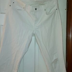 White Slim Cuffed Skinny Distressed Jeans